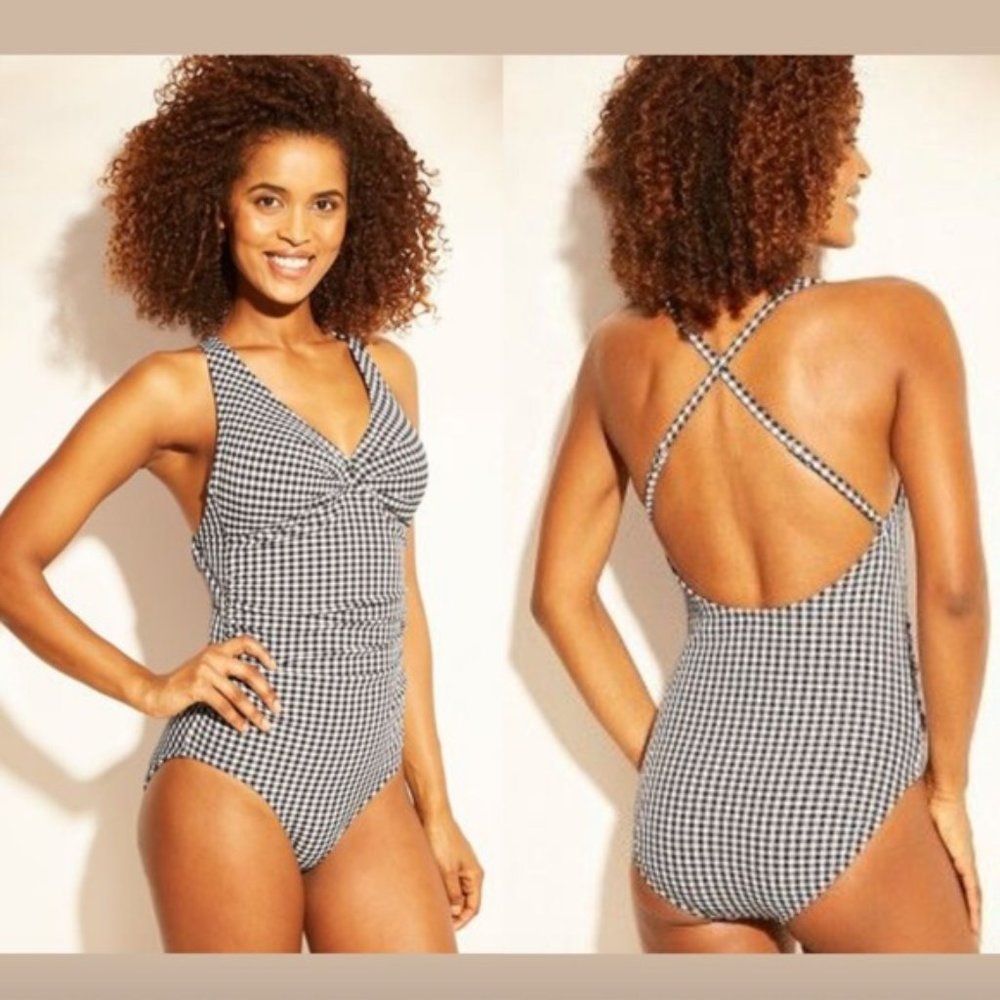 Target Kona Sol Seersucker Gingham Swim Suit